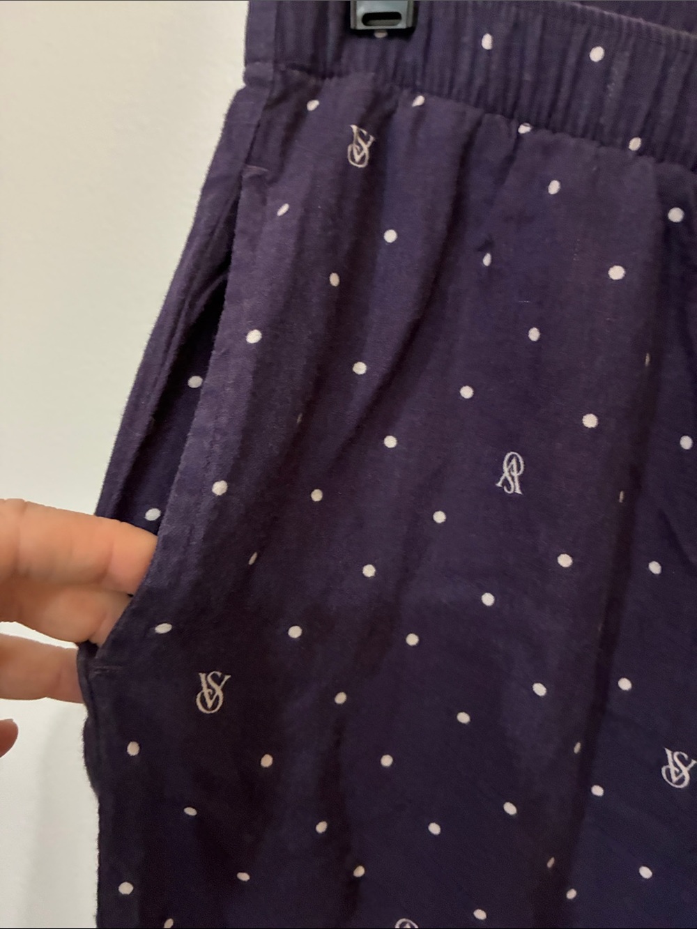 Victoria's Secret Navy Blue Polka Dot Pajama Pants - Picture 5 of 8